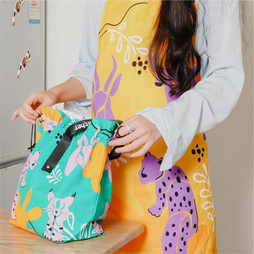 咔哒心系列棉麻印花围裙 商品图0