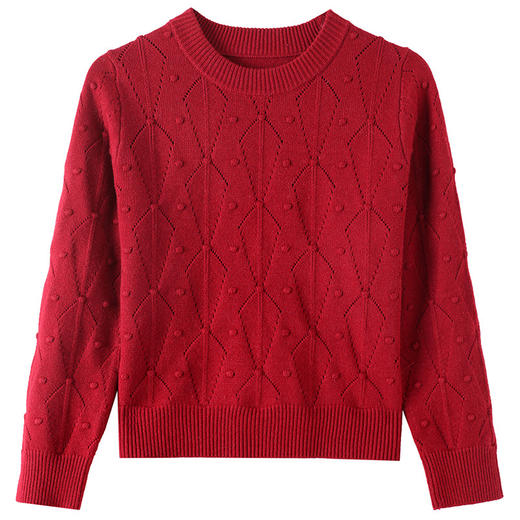 CC-9-6926秋冬新款圆领短款毛衣女套头宽松高腰打底针织衫显瘦长袖上衣 商品图4