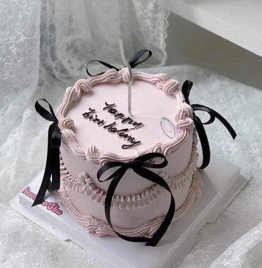 芭蕾风丝带蝴蝶结小仙女生日蛋糕 商品图1