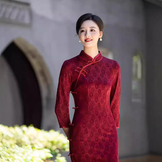 MYJ 686洋气旗袍长款礼服复古气质 商品图1