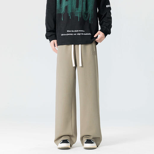 【新款DYF】大依优型大码直筒运动针织休闲裤加肥加大男装舒适胖子肥佬百搭运动裤长裤 商品图3