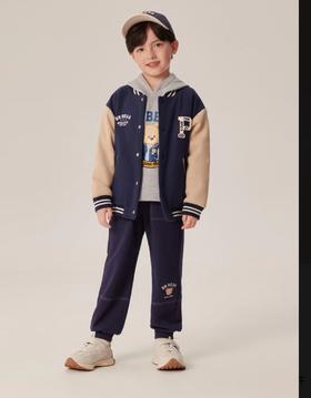 开学装备【Paw in paw】小熊童装2024年早秋新款男女童针织夹克时尚舒适保暖