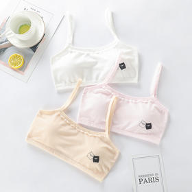 【超值29.9到手3件！】发育期儿童内衣 女学生女童初中生 纯棉少女高中生裹胸 小孩舒适胸罩-QQ