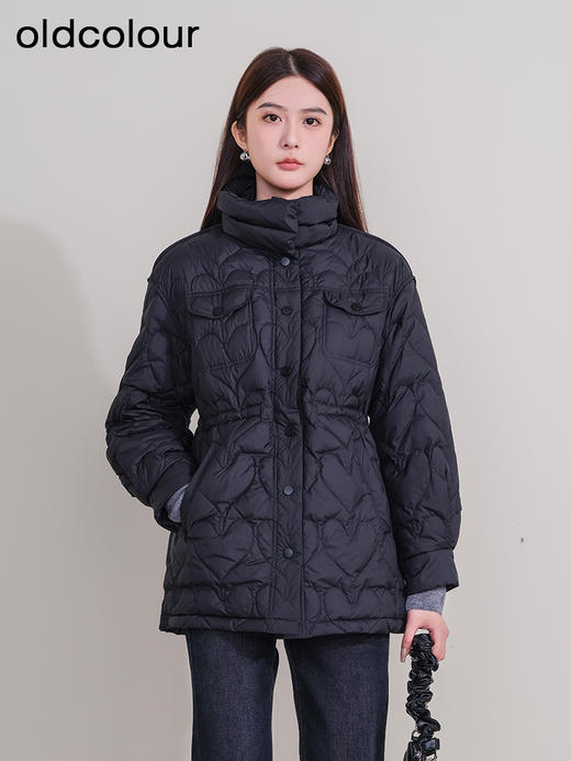 oldcolour欧珂冬季休闲时尚纯色长袖中羽绒服女P410903A1 商品图0