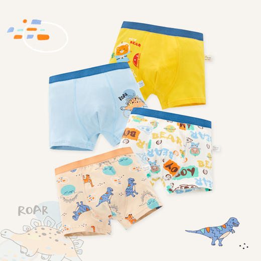 【四条装内裤，云感棉柔の贴心内裤，纯棉舒适，不夹PP】男童内裤纯棉平角 柔棉男童四角裤头短裤 宝宝A类小童男孩平角裤四条装-QQ 商品图6