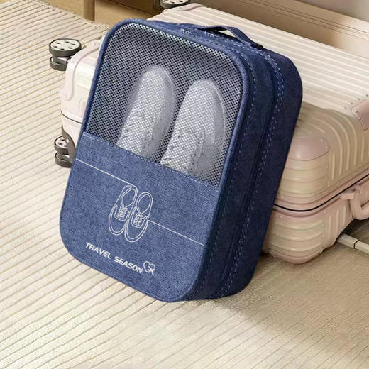 【旅行便携鞋包】旅行鞋子收纳袋防水鞋包收纳包旅游大容量多功能多双防尘便携鞋袋，可插拉杆设计，贴心背带可放手机证件。ry 商品图5