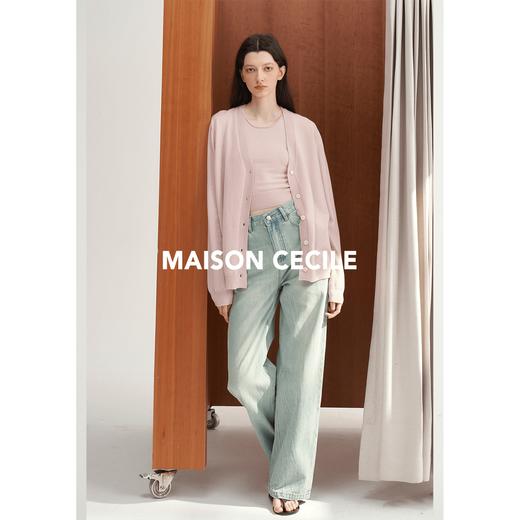 MAISON CECILE定染灰粉色羊绒羊毛开衫/背心 商品图1