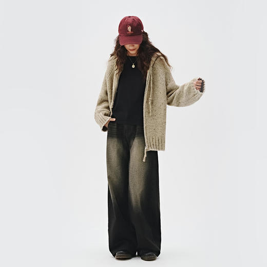 【达人链接】714street连帽针织开衫外套秋冬款毛衣421403 商品图3