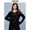VIMAGE纬漫纪秋季新款时尚设计感绑带舒适宽松直筒显瘦上衣V2213816 商品缩略图2
