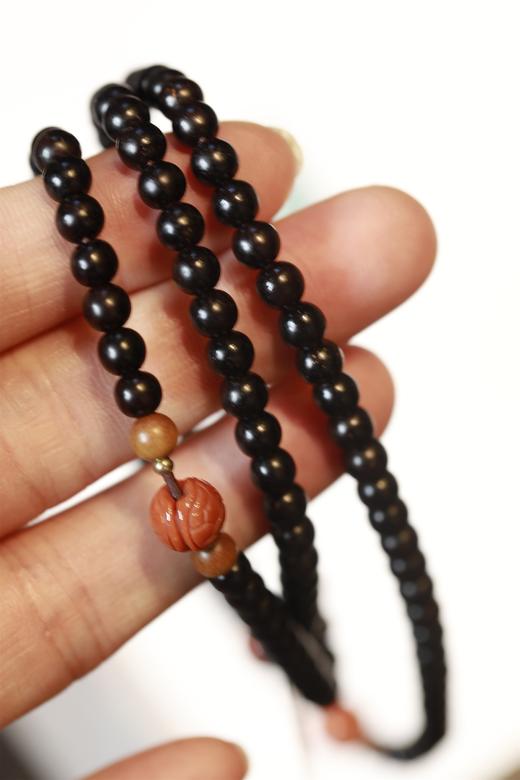 H468Y08°印度小叶紫檀+老山虎鞋手串 商品图2