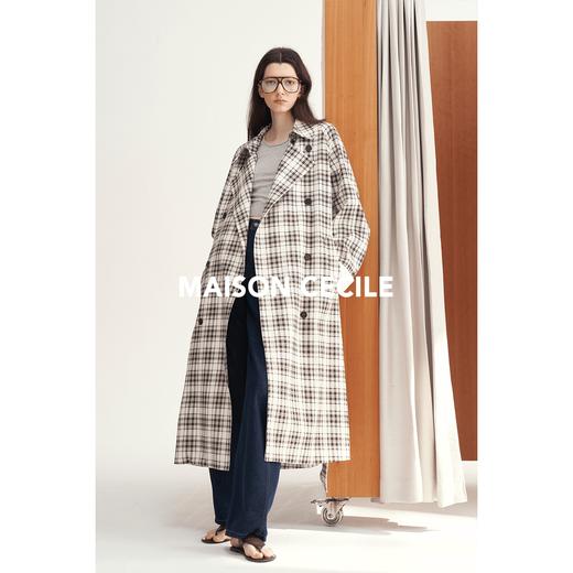 MAISON CECILE格子du家印花廓形重工牛角扣风衣 商品图1