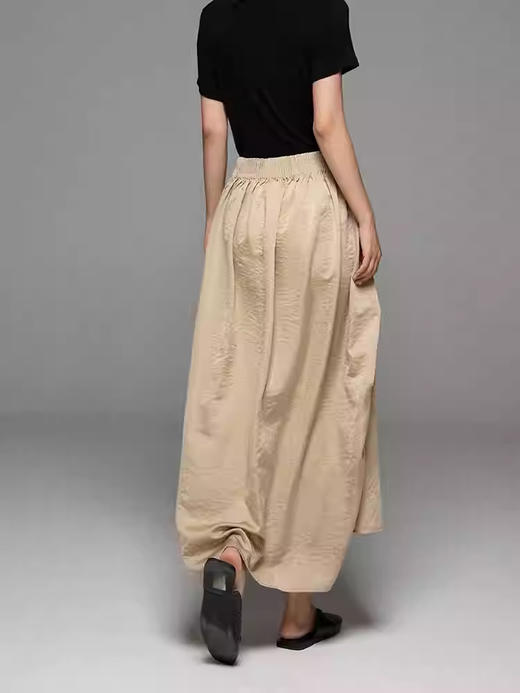 LIYIHAN设计师品牌 24春夏新款原创气质优雅褶皱松紧腰半身裙 商品图2