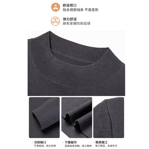 【含绵羊毛】圣得西半高领针织衫秋季纯色亲肤打底薄毛衫2452950262 商品图2