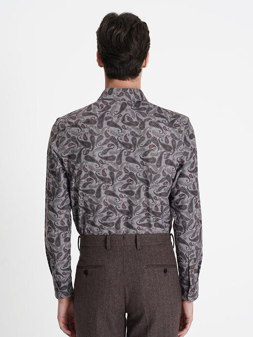 callisto咖啡色弹力混纺休闲衬衫 商品图4