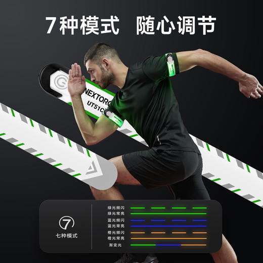 纳丽德 UT51C多彩手环夜跑360度环形发光警示指示灯 商品图4