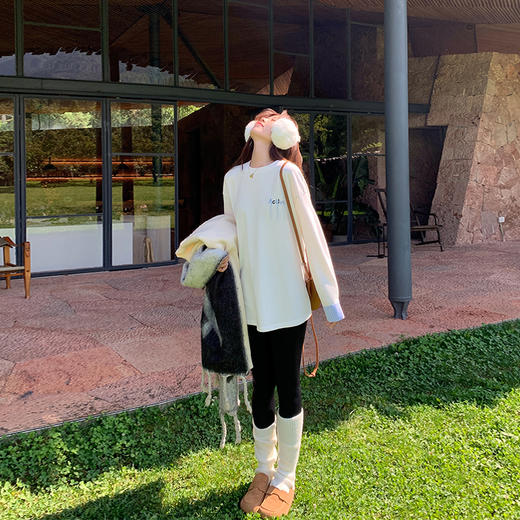 <曾小咸推荐>早秋设计感假两件宽松长袖卫衣 商品图2