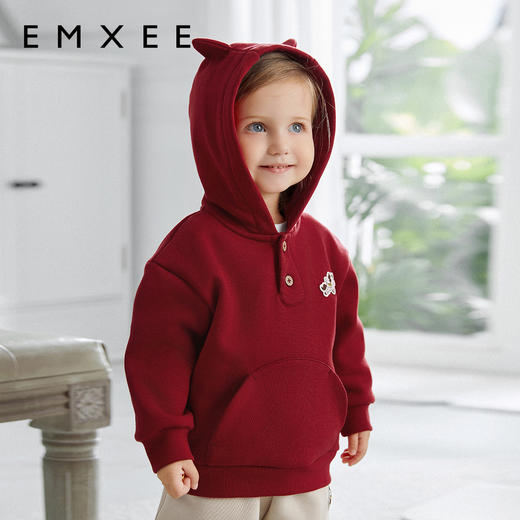 【宝宝服饰】儿童卫衣秋冬季暖氧吧红色男女宝宝上衣 商品图3