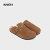 和诚行 2024秋冬新款复古加绒厚底勃肯女百搭休闲半包拖鞋1930071 商品缩略图0