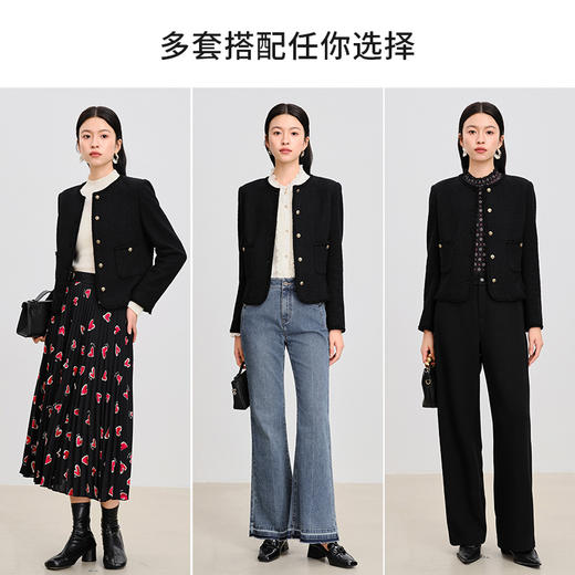 【商场同款】CNJ4985 “经典香风、黑色高知外套” 延续畅销版型 别致花边装饰 典雅气质小香风外套 商品图9