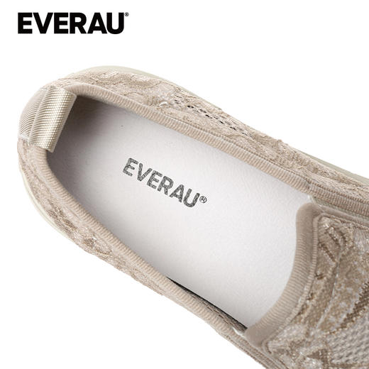 EVERAU春夏新款蕾丝花朵镂空渔夫鞋女鞋板鞋休闲鞋EA7054 商品图3