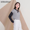 oldcolour欧珂冬季时尚宽松横纹拼接休闲毛织套头衫女P420510A1 商品缩略图2