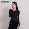 oldcolour欧珂冬季时尚新款修身大翻领长袖毛织套头衫女P420501A1 商品缩略图1