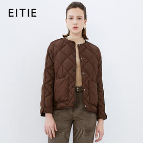 EITIE爱特爱冬季新款时尚简约优雅纯色短款羽绒服7611304