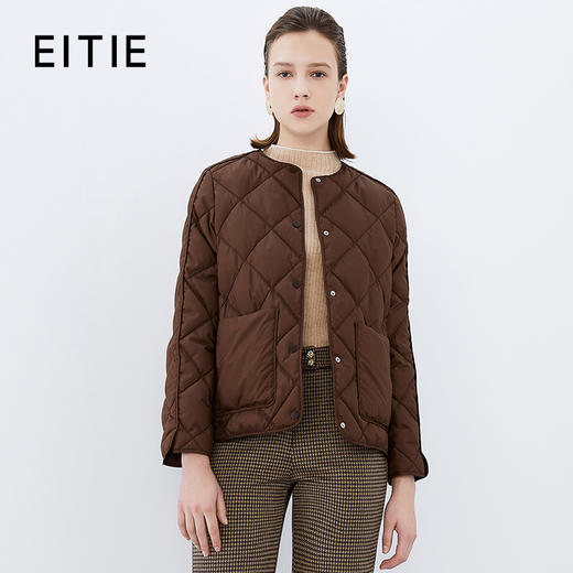EITIE爱特爱冬季新款时尚简约优雅纯色短款羽绒服7611304 商品图0