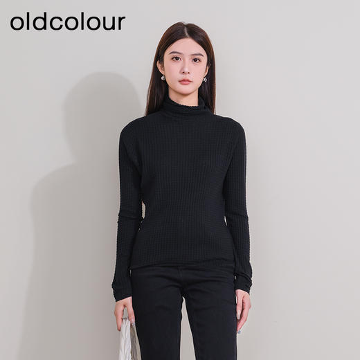 oldcolour欧珂新款时尚修身显瘦长袖毛织套头衫女P430505A1 商品图2