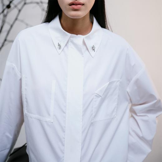 LIYIHAN 24秋季新品短款小立领衬衫女士小众设计感衬衣 商品图3