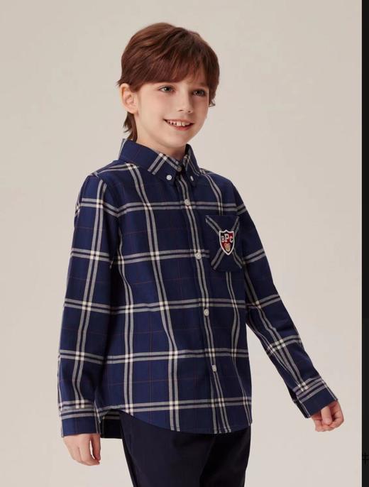 【PawinPaw】B8F小熊童装2024年早秋新款男童格子衬衫时尚舒适帅气PCYAE3812M 商品图1