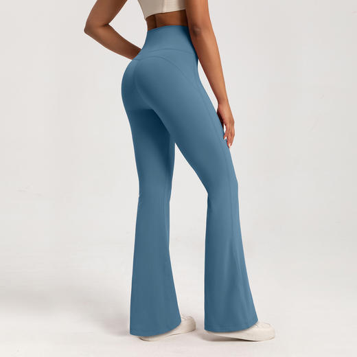 跃牌【倚窗听雨】系列 秋冬加绒喇叭裤女高腰裸感显瘦保暖阔腿裤CK057 商品图2