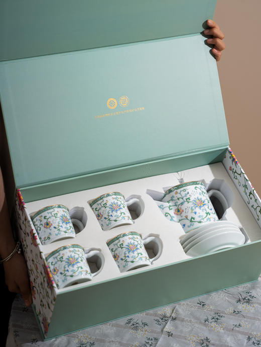 富玉陶瓷咖啡杯碟套装家用高档精致杯子杯具下午茶轻奢礼盒伴手礼历历花间茶咖具 商品图5