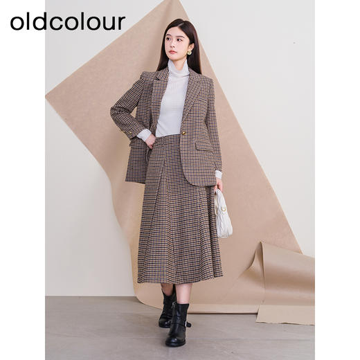 oldcolour欧珂冬季时尚新款休闲高腰A字裙长裙女P410604A1 商品图3