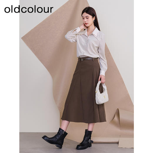 oldcolour欧珂冬季新款时尚修身纯色舒适长袖衬衫女P410104A1 商品图2