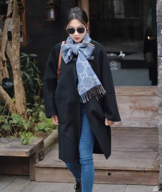 G家牛仔色双面羊绒羊毛围巾盒装 商品图12