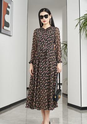 水红色连衣裙HJ3S65