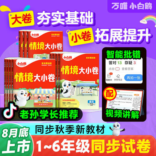 【抖音爆款】2025万唯小白鸥小学情境大小卷同步单元期末测试卷子情景卷人教北师苏教一二三四五六年级上下册语文数学英语全套万维小白欧鸽试卷 商品图0