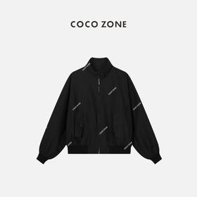 COCO ZONE 小立领拉链外套通勤风盖袖口下摆罗纹 23C19085