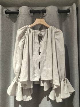 INASAMI - Raba Top - Naturel Linen - 女装 - 上衣 - 自然色