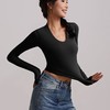 跃牌【周游世界系列】瑜伽服女汤勺领运动长袖 TP0784 商品缩略图4
