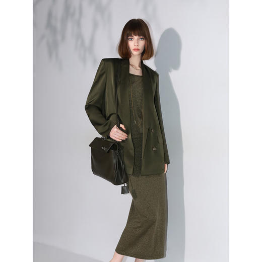 COCOBELLA轻奢细闪金葱针织半身裙女秋冬新款直筒长裙MZ0056-2 商品图2