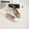 EVERAU澳洲牛皮纹理平底圆头芭蕾乐福女鞋EA7047 商品缩略图2