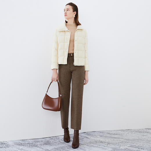 EITIE爱特爱冬季季高腰修身显瘦格子裤女7605308 商品图1
