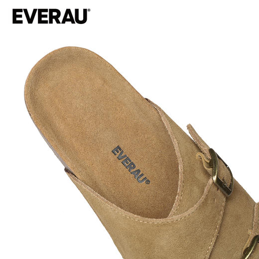 EVERAU经典一脚蹬男女同款搭扣休闲复古凉拖EA2052 商品图3