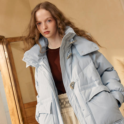 【暖冬内购】两三事银河九天2024冬季新款休闲大口袋长款连帽羽绒服女宽松 商品图2
