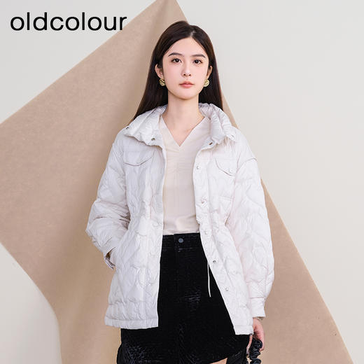 oldcolour欧珂冬季休闲时尚纯色长袖中羽绒服女P410903A1 商品图1