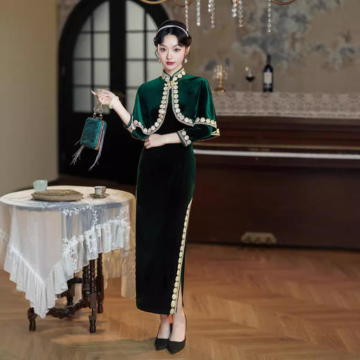 秋季新款改良旗袍日常民国风两件套XL1118 商品图4