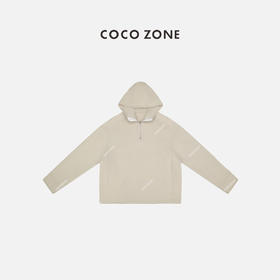 COCO ZONE 高级设计感休闲连帽半门襟拉链百搭松紧下摆卫衣24C10146