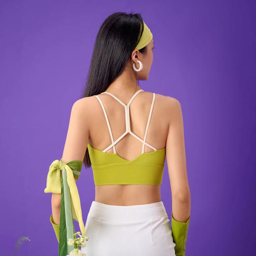 跃牌【欲动春风】系列 运动内衣女细肩带撞色瑜伽背心24017 商品图3